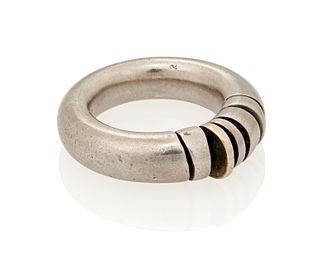 A Georg Jensen sterling silver and gold ring
