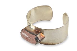 A Mignon Faget sterling silver and quartz cuff bracelet