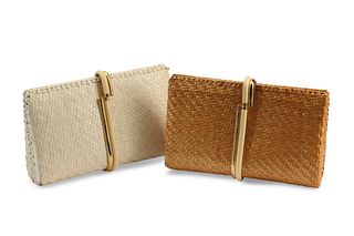 Two vintage Rodo Cruise Collection woven clutches