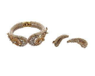 A Miriam Haskell bracelet and earrings