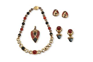 A group of vintage Kai-Yin Lo gemstone jewelry