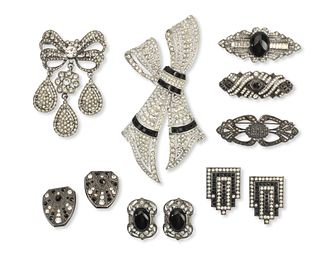 A collection of Art Deco-style jewelry