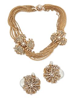 A Miriam Haskell necklace set
