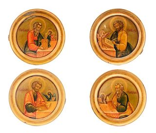Collection of Four Russian Tempera on Wood Icons