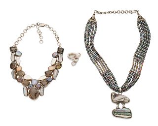 A group of multistone jewelry