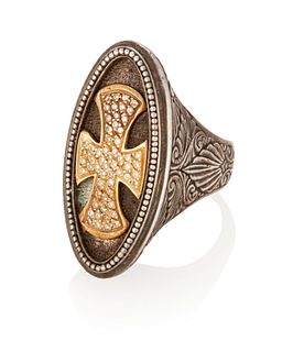 A Konstantino sterling silver and 18k gold ring