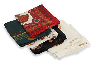 A collection of Escada silk scarves