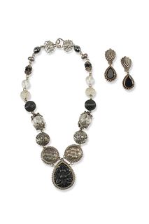 A Stephen Dweck sterling silver and gemstone jewelry set