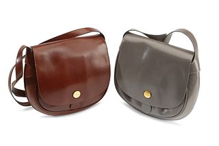 Two vintage Salvatore Ferragamo leather shoulder bags