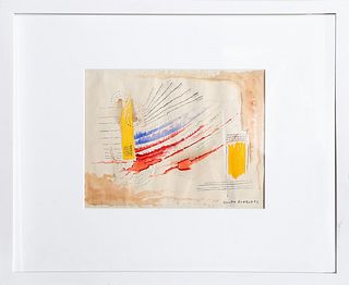 Rolph Scarlett, Primary Abstract, Watercolor on Paper