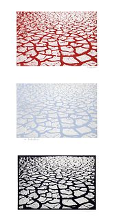 Menashe Kadishman, Red, Silver, and Black Earth, Etchings with Aquatint