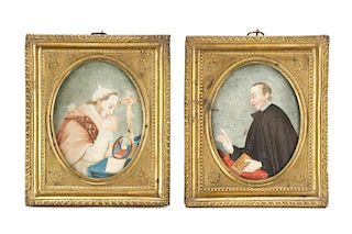 Two Miniature Portraits Depicting Pope Leo XIII