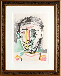 After Pablo Picasso, Portrait d'Homme, J-103, Lithograph on Arches Paper