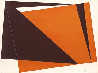 Cris Cristofaro, Untitled - Orange Rectangles, Screenprint on Arches Paper