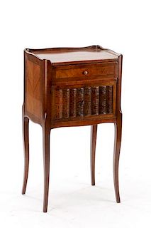 French Louis XVI Style Faux Book Side Table