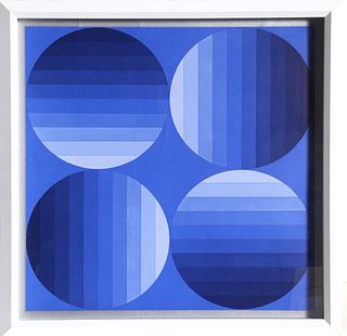 Victor Vasarely, Symphony in Blue, Screenprint