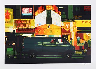 Noel Mahaffey, Night, Times Square from the City Scapes Portfolio, Screenprint on Somerset