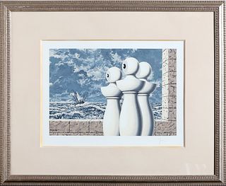 Rene Magritte, La Traversee Difficile, Lithograph
