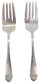 (2) Large Sterling Serving Forks