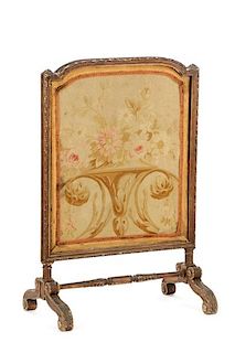 Louis XV Neoclassical Needlepoint Fire Screen