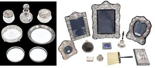 (18) Silver Vanity Pieces & Frames