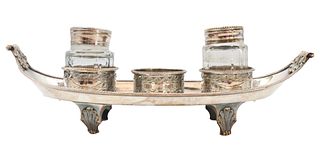 19th Century Sheffield Silver Plate Inkwell