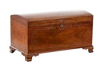 Inlaid Mahogany Dome Top Blanket Chest