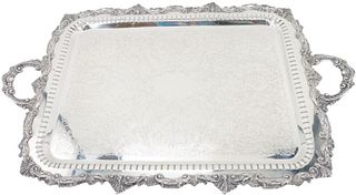 Silver Plate Elaborate Designed Tray