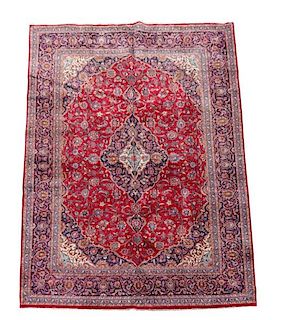 Hand Woven Persian Mashad Area Rug 9' 6" x 12' 9"