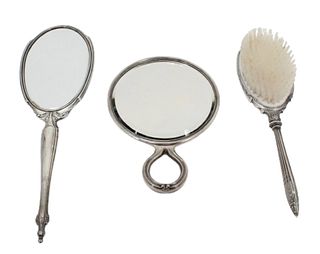 Antique Sterling Mirrors & Brush