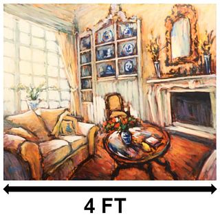 Pei Yang (Born 1971) "Living Room" Oil Painting