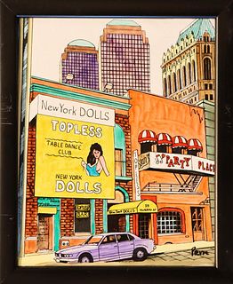 "New York Dolls" Bar Painting, Signed Pierre, M/M