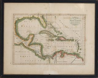 Framed Chart of the West Indies