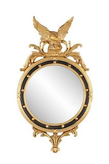 Federal Style Gilt Convex Mirror with Eagle Crest