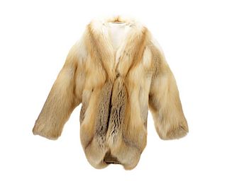 Red Fox Fur Coat with Horn Toggle Closure