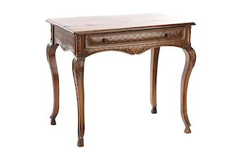 French Provincial Carved Fruitwood Console Table
