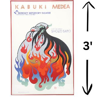 Shozo Sato 1985 Signed Poster "Kabuki Medea"