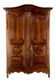 Carved Louis XV Style French Provincial Armoire