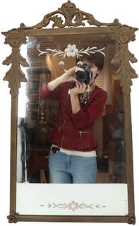 Continental Painted Gilt Composition Mirror.