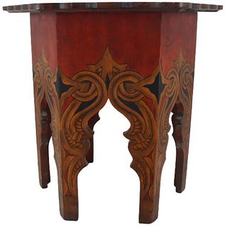 Moroccan Style Painted Wood Low Table