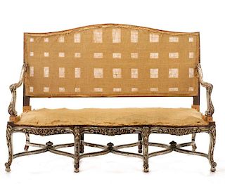 Distressed Louis XV Style French Provincial Settee