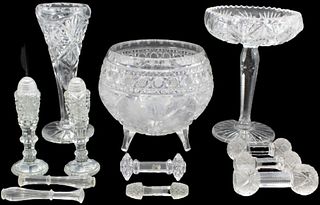 (11) Pieces Of Cut Glass Serving Pieces