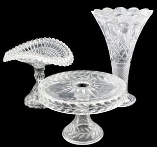 Victorian Glass Stand, Centerpiece & Vase