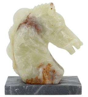 Alabaster Horse Head Sculpture