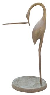 Brass Heron Umbrella Stand