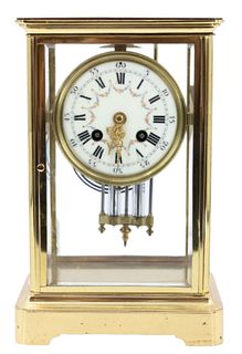 Antique Glass Mantle Clock