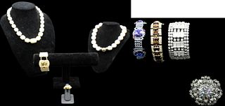 (8) Pc Various Necklaces, Bracelets, Ring & Pin