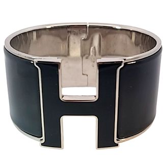 Hermes Black Enamel Cuff Bracelet