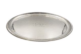 19th C. English Gadrooned Crested Platter