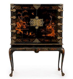 Early 19th Century Japanned Cabinet on Stand